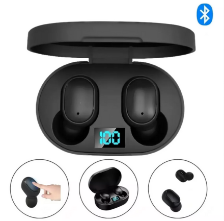 Fone de Ouvido Bluetooth 5.0 sem Fio, Cancelamento de Ruído, Microfone Embutido